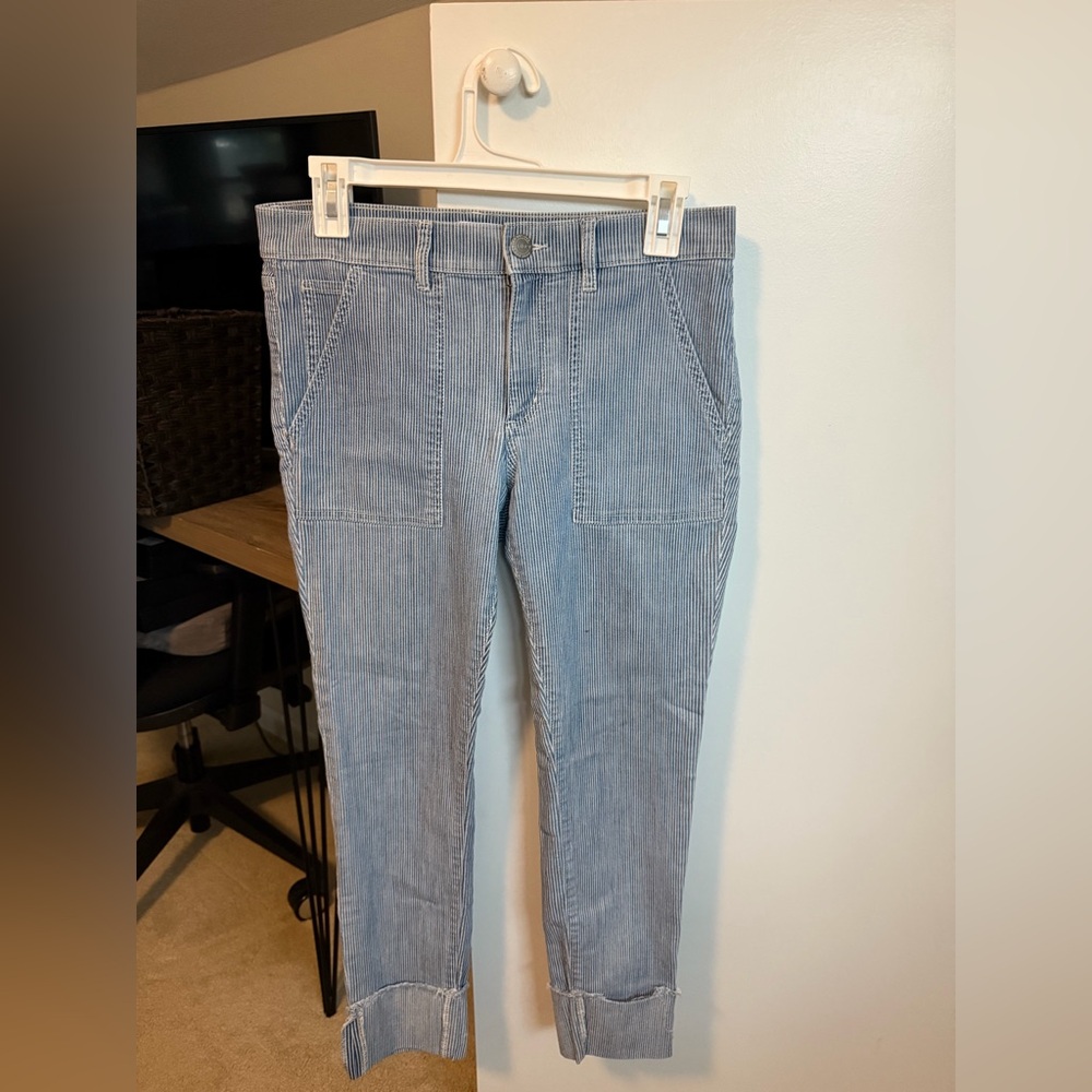 Loft Modern Skinny Striped Women's Blue Ankle Jeans Size 29 / 8
